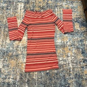 Free People Long sleeve Bodycon Tunic Top Stripes XS